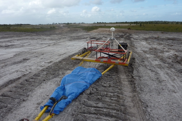 Dual  EM61-MK2s mounted on a trailer (front view).
